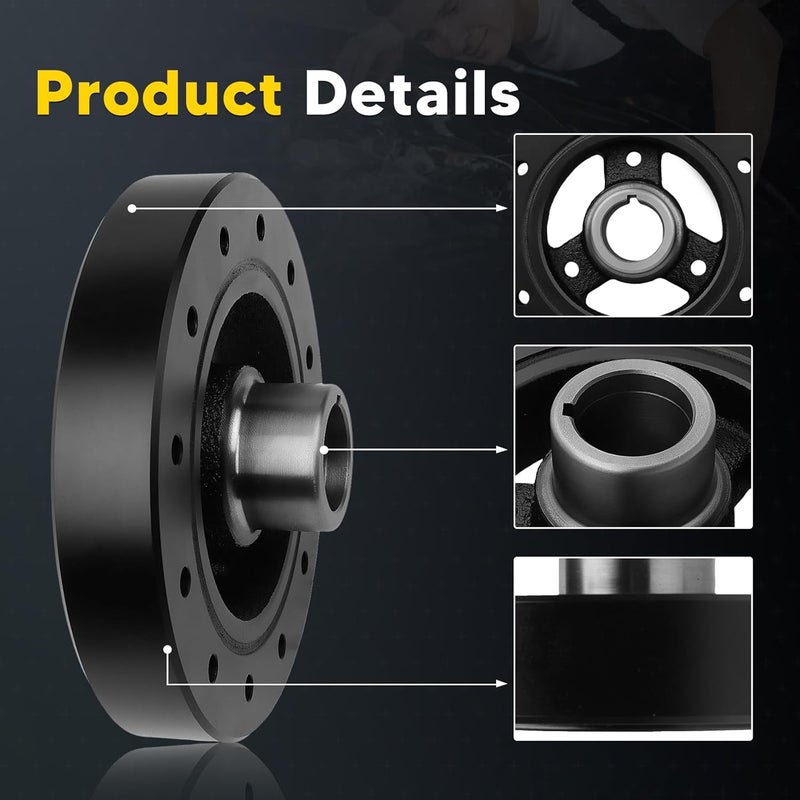 Fexhull 12551537 Engine Harmonic Balancer Fit for Chevrolet GMC Oldsmobile Pontiac Some models 1969-1998, Replace OE 594-012, 14097258, 12551537, 6272221 - Image 3
